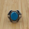 Turquoise Men's Ring, Handmade Ring, Turkish Handmade Silver Men Ring, Ottoman Ring, Men's Jewelry, Gift for Him, 925k Sterling Silver Ring