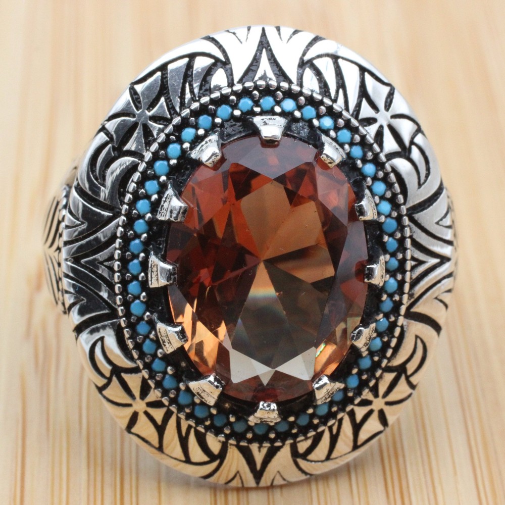 Men's Handmade Ring, Turkish Handmade Silver Men Ring, Ottoman Ring, Alexandrite Ring, Men's Jewelry, Alexandrite, 925k Sterling Silver Ring