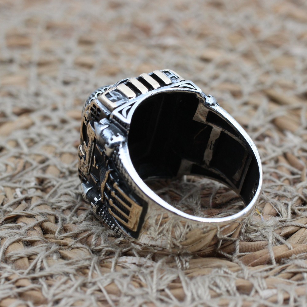 Hagia Sophia Ring, Men's Handmade Ring, Turkish Handmade Ring, Ottoman Men Ring, Men Ring, Men Jewelry, Gift for Him, 925k Sterling Silver