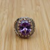 Amethyst Men's Ring, Mens Handmade Ring, Turkish Handmade Silver Men Ring, Ottoman Men Ring, Men Jewelry, Gift for Him, 925k Sterling Silver