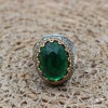 Emerald Men's Ring, Ottoman Men's Ring, Handmade Men's Ring, Turkish Handmade Men's Ring, Men's Jewelry, Gift for Him, 925 Sterling Silver