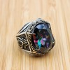 Mystic Topaz Ring, Handmade Ring, Turkish Handmade Silver Men Ring, Mystic Topaz Ring, Men's Jewelry, Gift for Him, 925k Sterling Silver Mystic Topaz Ring, Handmade Ring, Turkish Handmade Silver Men Ring, Mystic Topaz Ring, Men's Jewelry, Gift for Him, 925k Sterling Silver