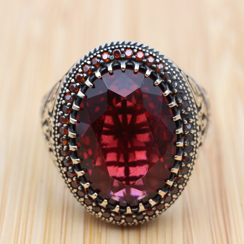 Mens Handmade Ring, Turkish Handmade Silver Men Ring, Ottoman Men Ring, Ruby Ring, Men's Jewelry, Gift for Him, 925k Sterling Silver Ring Mens Handmade Ring, Turkish Handmade Silver Men Ring, Ottoman Men Ring, Ruby Ring, Men's Jewelry, Gift for Him, 925k Sterling Silver Ring