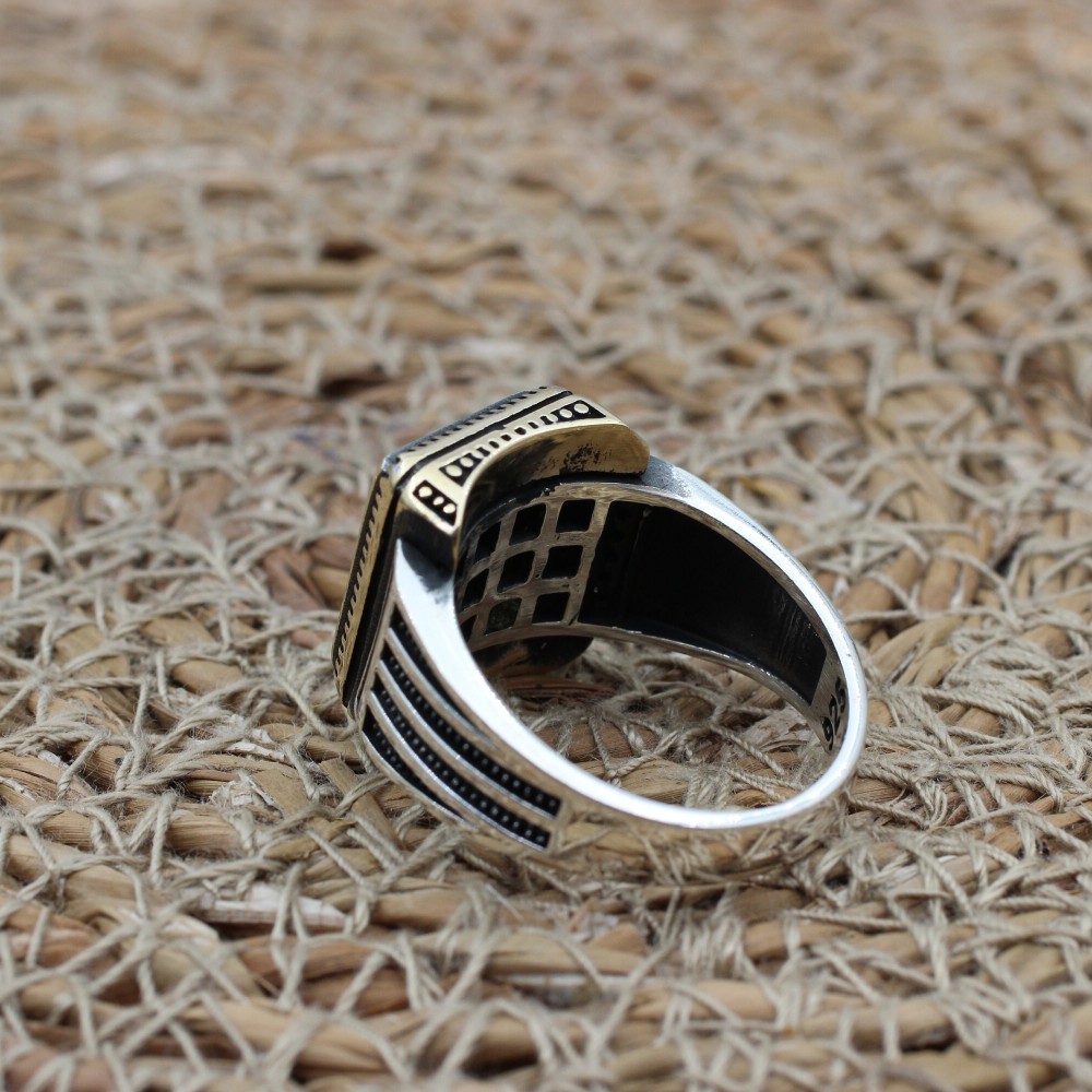 Tiger Eye Men's Ring, Ottoman Men's Ring, Handmade Men's Ring, Turkish Handmade Men's Ring, Men's Jewelry, Gift for Him, 925 Sterling Silver Tiger Eye Men's Ring, Ottoman Men's Ring, Handmade Men's Ring, Turkish Handmade Men's Ring, Men's Jewelry, Gift for Him, 925 Sterling Silver