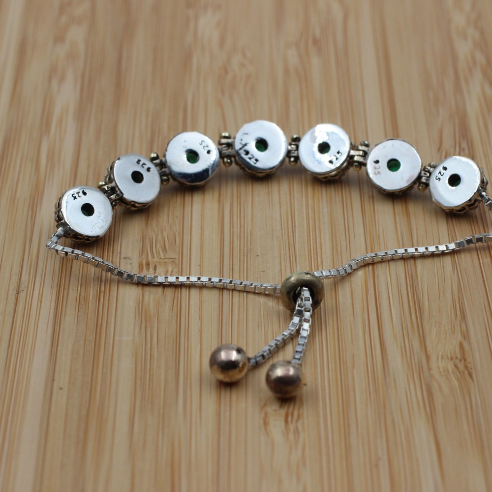 Emerald Ladies Bracelet, Ottoman Ladies Bracelet, Handmade Women's Bracelet, Handmade Bangle Cuff, Gift For Her, 925k Sterling Silver,