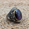Amethyst Men's Ring, Ottoman Men's Ring, Handmade Men's Ring, Turkish Handmade Men's Ring, Men's Jewelry, Gift for Him, 925 Sterling Silver