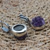 Amethyst Ladies Earring, Stud Earring, Handmade Women's Earring, Turkish Handmade, Ottoman Ladies Earring, Gift For Her, 925 Sterling Silver