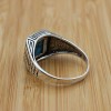 Turquoise Men's Ring, Handmade Ring, Turkish Handmade Silver Men Ring, Ottoman Ring, Men's Jewelry, Gift for Him, 925k Sterling Silver Ring