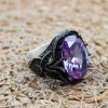 Amethyst Men's Ring, Mens Handmade Ring, Turkish Handmade Silver Men Ring, Ottoman Men Ring, Men Jewelry, Gift for Him, 925k Sterling Silver