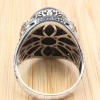 Onyx Ring, Handmade Mens Ring, Cubic Zircon Turkish Handmade Ring, Eagle Ring, Ottoman Ring, Men Jewelry, Gift for Him, 925k Sterling Silver
