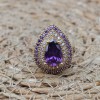Amethyst Ring, Handmade Women's Ring, Turkish Handmade, Silver Ladies Ring, Ottoman Ring, Authentic, Ladies Ring, 925k Sterling Silver Ring,