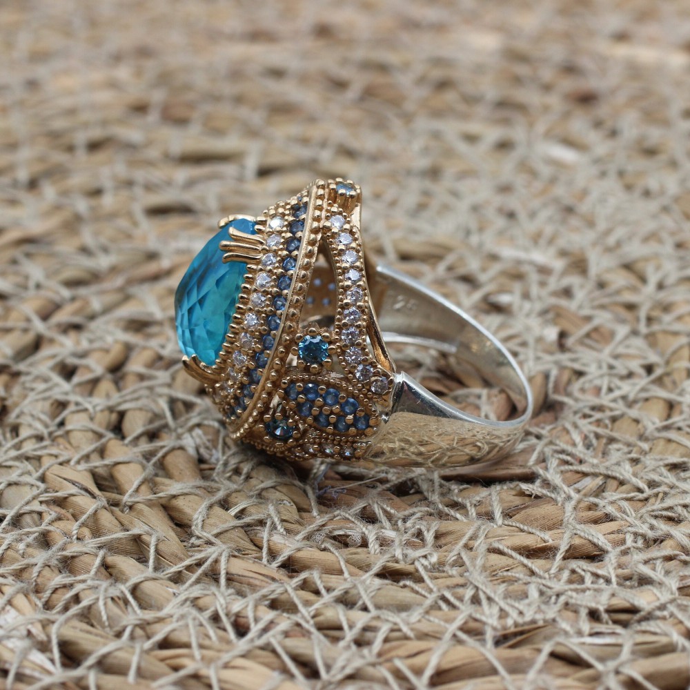 Turkish Handmade Ring, Silver Ladies Ring, Handmade Women Ring, Ottoman Women Ring, Aquamarine Ring, Ladies Ring, 925k Sterling Silver Ring, Turkish Handmade Ring, Silver Ladies Ring, Handmade Women Ring, Ottoman Women Ring, Aquamarine Ring, Ladies Ring, 925k Sterling Silver Ring,