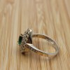 Emerald Ring, Ladies Ring, Handmade Women's Ring, Turkish Handmade Ring, Authentic Ring, Ottoman Ring, 925k Sterling Silver, Emerald Zircon