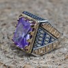 Amethyst Men's Ring, Mens Handmade Ring, Turkish Handmade Silver Men Ring, Ottoman Men Ring, Men Jewelry, Gift for Him, 925k Sterling Silver