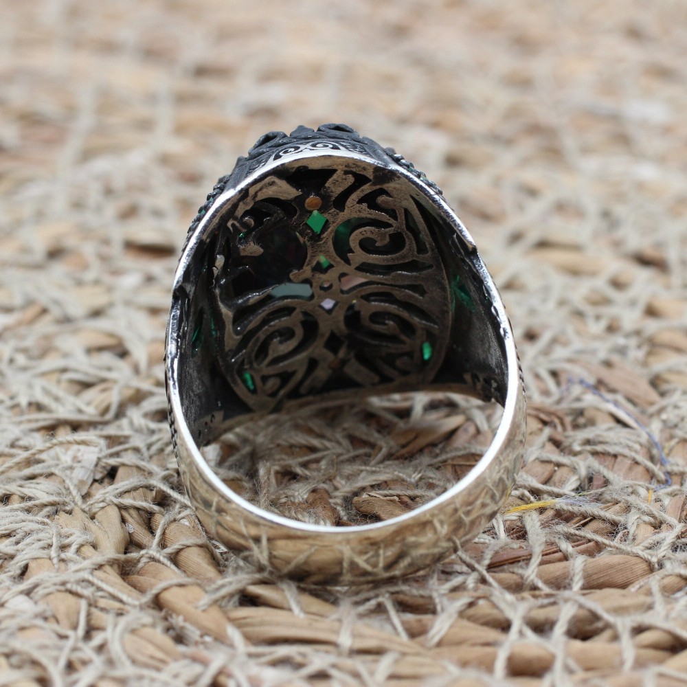 Mystic Topaz Men's Ring, Ottoman Men's Ring, Handmade Mens Ring, Turkish Handmade Mens Ring, Mens Jewelry, Gift for Him, 925 Sterling Silver Mystic Topaz Men's Ring, Ottoman Men's Ring, Handmade Mens Ring, Turkish Handmade Mens Ring, Mens Jewelry, Gift for Him, 925 Sterling Silver