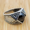 Onyx Ring, Men's Ring, Turkish Handmade Ring, Silver Men's Ring, Ottoman Men's Ring, Men's Jewelry, Gift for Him, 925k Sterling Silver Ring,