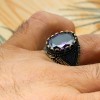 Amethyst Men's Ring, Mens Handmade Ring, Turkish Handmade Silver Men Ring, Ottoman Men Ring, Men Jewelry, Gift for Him, 925k Sterling Silver