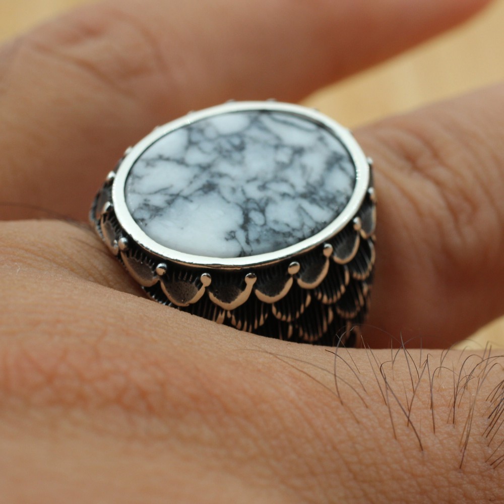 Agate Ring, Men's Handmade Ring, Turkish Handmade Silver Men Ring, Ottoman Men Ring, Men's Jewelry, Gift for Him, 925k Sterling Silver Ring,