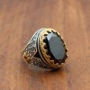 Handmade Men's Ring, Onyx Men's Ring, Turkish Handmade Silver Men's Ring, Men's Ring, Ottoman Mens Ring, Gift for Him, 925k Sterling Silver,