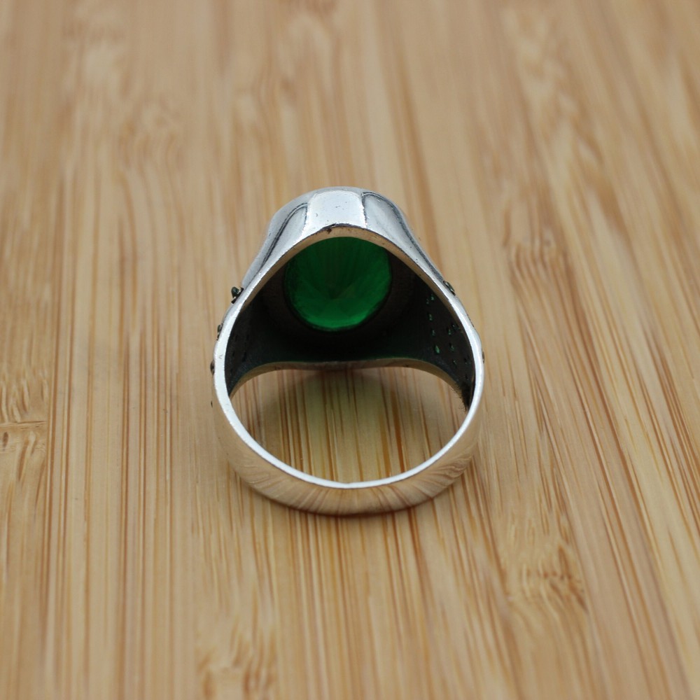 Mens Handmade Ring, Turkish Handmade Silver Men Ring, Ottoman Men Ring, Emerald Ring, Men's Jewelry, Gift for Him, 925k Sterling Silver Ring Mens Handmade Ring, Turkish Handmade Silver Men Ring, Ottoman Men Ring, Emerald Ring, Men's Jewelry, Gift for Him, 925k Sterling Silver Ring