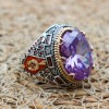 Amethyst Men's Ring, Mens Handmade Ring, Turkish Handmade Silver Men Ring, Ottoman Men Ring, Men Jewelry, Gift for Him, 925k Sterling Silver
