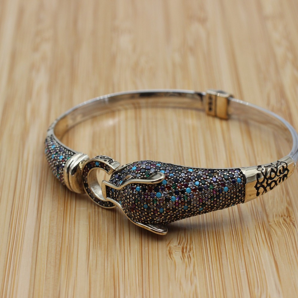 Mixed Color Bracelet, Tiger Bracelet, Handmade Bracelet, Bangle Cuff, Turkish Handmade, Ottoman Bracelet, Gift For Her, 925k Sterling Silver