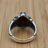 Mens Handmade Ring, Turkish Handmade Silver Men Ring, Ottoman Men Ring, Ruby Ring, Men's Jewelry, Gift for Him, 925k Sterling Silver Ring