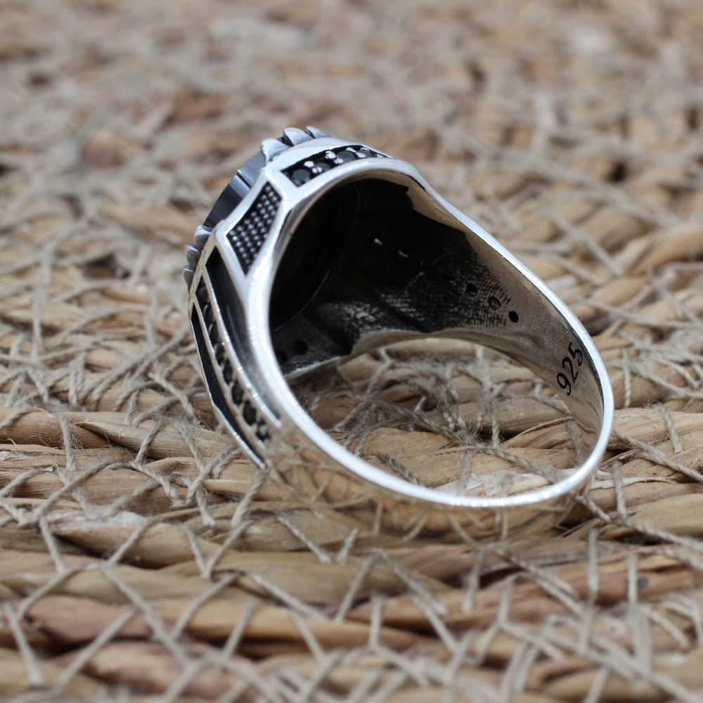 Handmade Silver Men's Ring, Onyx Men's Ring, Turkish Handmade Men's Ring, Men's Ring, Ottoman Mens Ring, Gift for Him, 925k Sterling Silver, Handmade Silver Men's Ring, Onyx Men's Ring, Turkish Handmade Men's Ring, Men's Ring, Ottoman Mens Ring, Gift for Him, 925k Sterling Silver,