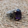 Amethyst Men's Ring, Mens Handmade Ring, Turkish Handmade Silver Men Ring, Ottoman Men Ring, Men Jewelry, Gift for Him, 925k Sterling Silver