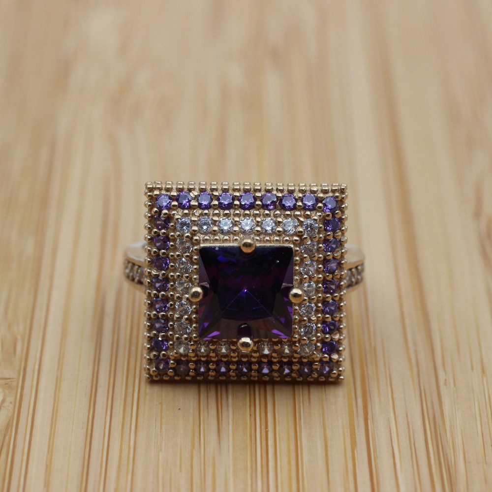 Amethyst Ring, Handmade Women's Ring, Turkish Handmade, Silver Ladies Ring, Ottoman Ring, Authentic, Ladies Ring, 925k Sterling Silver Ring,