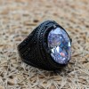Mens Handmade Ring, Turkish Handmade Silver Men Ring, Ottoman Men Ring, Zircon Ring, Men's Jewelry, Gift for Him, 925k Sterling Silver Ring