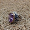 Amethyst Men's Ring, Mens Handmade Ring, Turkish Handmade Silver Men Ring, Ottoman Men Ring, Men Jewelry, Gift for Him, 925k Sterling Silver