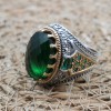Emerald Men's Ring, Ottoman Men's Ring, Handmade Men's Ring, Turkish Handmade Men's Ring, Men's Jewelry, Gift for Him, 925 Sterling Silver