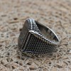 Handmade Silver Men's Ring, Onyx Men's Ring, Turkish Handmade Men's Ring, Men's Ring, Ottoman Mens Ring, Gift for Him, 925k Sterling Silver,
