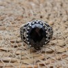 Handmade Silver Men's Ring, Onyx Men's Ring, Turkish Handmade Men's Ring, Men's Ring, Ottoman Mens Ring, Gift for Him, 925k Sterling Silver,