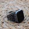 Men's Handmade Ring, Turkish Handmade Silver Men's Ring, Ottoman Men Ring, Onyx Ring, Men's Jewelry, Gift for Him, 925k Sterling Silver Ring Men's Handmade Ring, Turkish Handmade Silver Men's Ring, Ottoman Men Ring, Onyx Ring, Men's Jewelry, Gift for Him, 925k Sterling Silver Ring