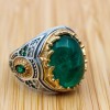Turkish Handmade Silver Men's Ring, Tourmaline Paraiba Ring, Yemeni Men's Ring, Men's Handmade Ring, Gift for Him, 925k Sterling Silver,