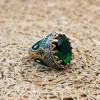 Emerald Men's Ring, Ottoman Men's Ring, Handmade Men's Ring, Turkish Handmade Men's Ring, Men's Jewelry, Gift for Him, 925 Sterling Silver