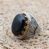 Onyx Ring, Men's Ring, Turkish Handmade Ring, Silver Men's Ring, Ottoman Men's Ring, Men's Jewelry, Gift for Him, 925k Sterling Silver