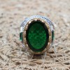 Emerald Men's Ring, Ottoman Men's Ring, Handmade Men's Ring, Turkish Handmade Men's Ring, Men's Jewelry, Gift for Him, 925 Sterling Silver