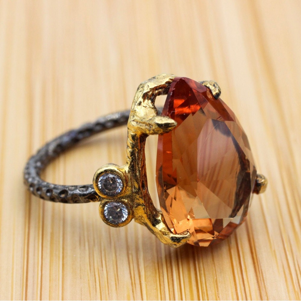 Handmade Women Ring, Turkish Handmade Silver Ladies Ring, Ottoman Gold Ring, Alexandrite Women Ring, Ladies Ring, 925k Sterling Silver Ring