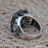 Emerald Men's Ring, Ottoman Men's Ring, Handmade Men's Ring, Turkish Mens Ring, Oval Stone, Mens Jewelry, Gift for Him, 925k Sterling Silver