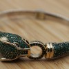 Emerald Bracelet, Tiger Bracelet, Handmade Bracelet, Bangle Cuff, Turkish Handmade, Ottoman Bracelet, Gift For Her, 925k Sterling Silver