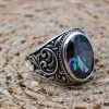 Mystic Topaz Men's Ring, Ottoman Men's Ring, Handmade Mens Ring, Turkish Handmade Mens Ring, Mens Jewelry, Gift for Him, 925 Sterling Silver Mystic Topaz Men's Ring, Ottoman Men's Ring, Handmade Mens Ring, Turkish Handmade Mens Ring, Mens Jewelry, Gift for Him, 925 Sterling Silver