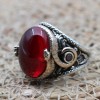Mens Handmade Ring, Turkish Handmade Silver Men Ring, Ottoman Men Ring, Ruby Ring, Men's Jewelry, Gift for Him, 925k Sterling Silver Ring