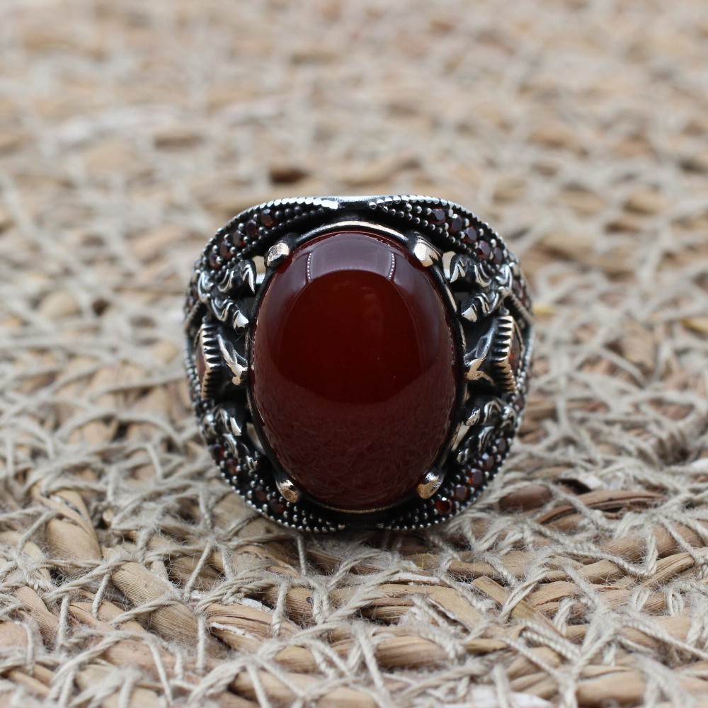 Turkish Handmade Silver Men Ring, Men's Agate Ring, Handmade Ring, Ottoman Men Ring, Men's Jewelry, Gift for Him, 925k Sterling Silver Ring Turkish Handmade Silver Men Ring, Men's Agate Ring, Handmade Ring, Ottoman Men Ring, Men's Jewelry, Gift for Him, 925k Sterling Silver Ring