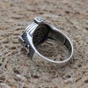 Turkish Handmade Ring, Compass Ring, Men's Handmade Ring, Anchor Ring, Agate Men Ring, Mens Jewelry, Gift for Him, 925k Sterling Silver Ring