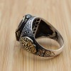 Turkish Handmade Silver Men's Ring, Men's Handmade Ring, Men's Ring, Onyx Men's Ring, Ottoman Mens Ring, Gift for Him, 925k Sterling Silver,