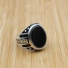 Turkish Handmade Silver Men's Ring, Men's Handmade Ring, Men's Ring, Onyx Men's Ring, Ottoman Mens Ring, Gift for Him, 925k Sterling Silver,