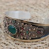 Emerald Bracelet, Ottoman Bracelet, Handmade Bracelet, Bangle Cuff, Turkish Handmade, Bangle Bracelet,Gift For Her, 925k Sterling Silver,